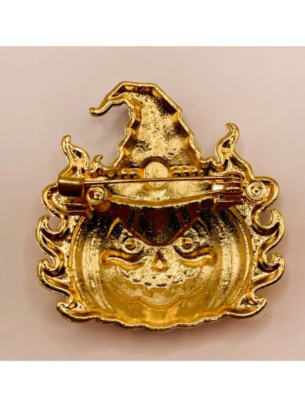 Halloween Jack-O-Lantern Witch Hat Enamel Brooch Pin -57B
